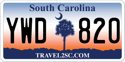 SC license plate YWD820