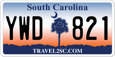 SC license plate YWD821