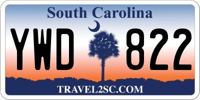 SC license plate YWD822