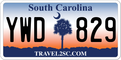 SC license plate YWD829