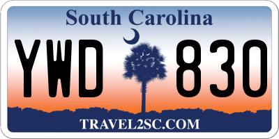 SC license plate YWD830