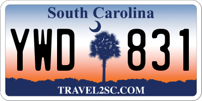 SC license plate YWD831