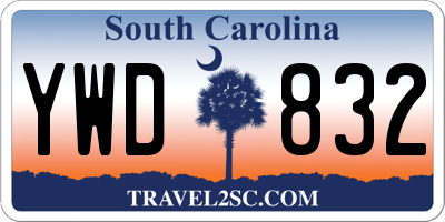 SC license plate YWD832