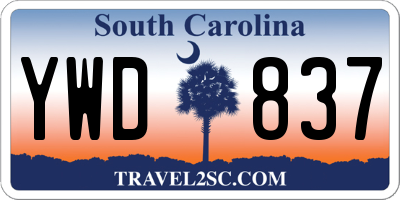 SC license plate YWD837