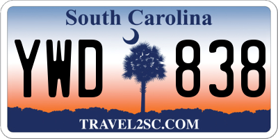 SC license plate YWD838