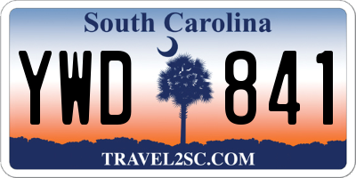 SC license plate YWD841