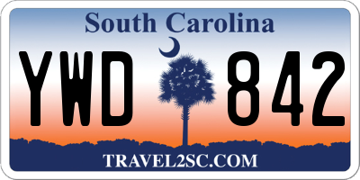 SC license plate YWD842