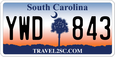 SC license plate YWD843