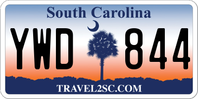 SC license plate YWD844