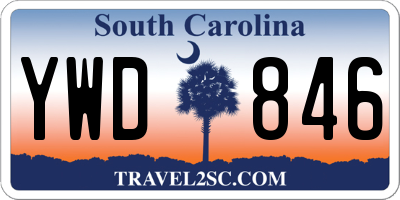 SC license plate YWD846