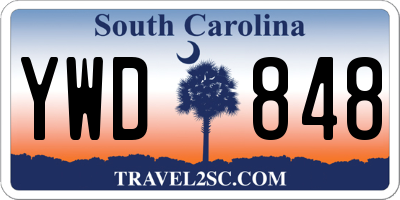 SC license plate YWD848