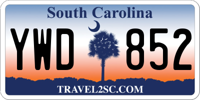 SC license plate YWD852
