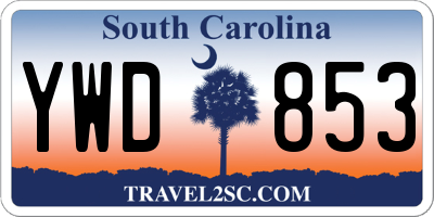 SC license plate YWD853