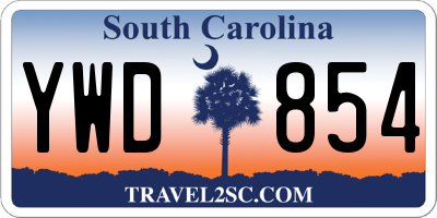 SC license plate YWD854