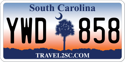 SC license plate YWD858