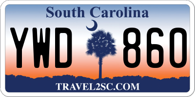SC license plate YWD860