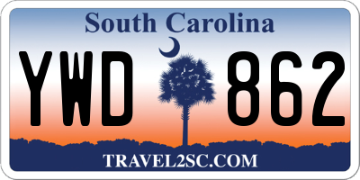 SC license plate YWD862