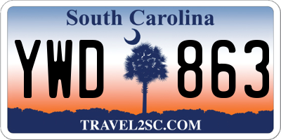 SC license plate YWD863