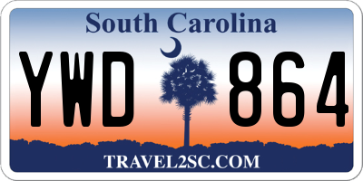 SC license plate YWD864