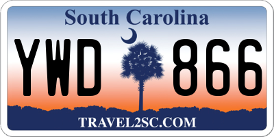 SC license plate YWD866