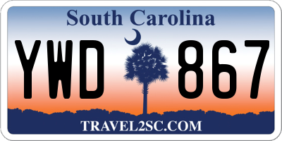 SC license plate YWD867