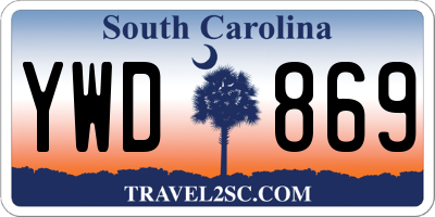 SC license plate YWD869