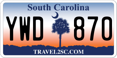 SC license plate YWD870