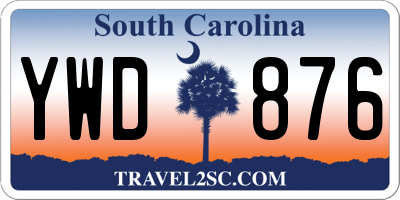 SC license plate YWD876