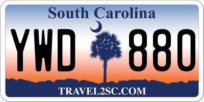 SC license plate YWD880