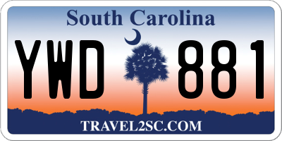 SC license plate YWD881