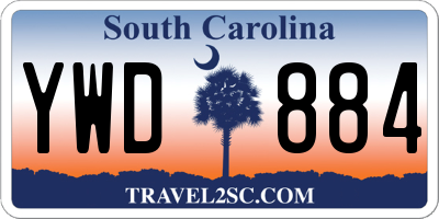 SC license plate YWD884
