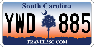 SC license plate YWD885