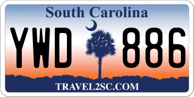 SC license plate YWD886
