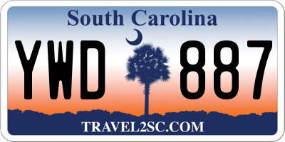 SC license plate YWD887