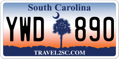SC license plate YWD890