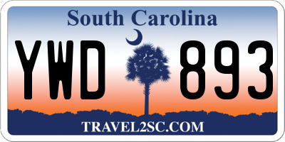 SC license plate YWD893