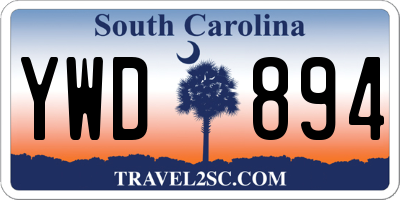 SC license plate YWD894