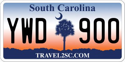 SC license plate YWD900