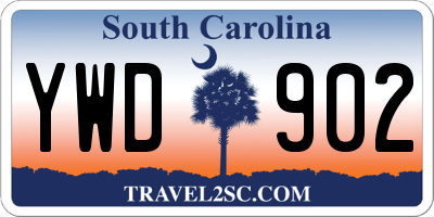 SC license plate YWD902