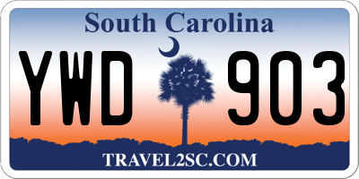 SC license plate YWD903