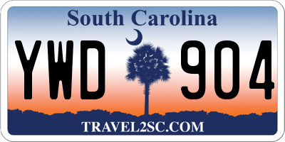 SC license plate YWD904