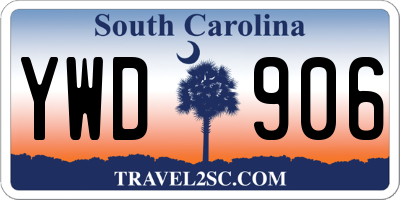 SC license plate YWD906