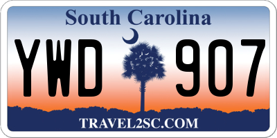 SC license plate YWD907