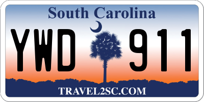 SC license plate YWD911