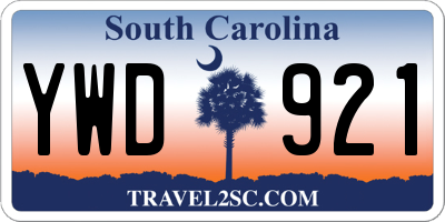 SC license plate YWD921