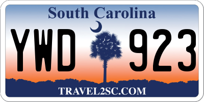 SC license plate YWD923
