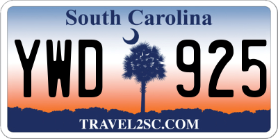 SC license plate YWD925
