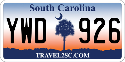 SC license plate YWD926