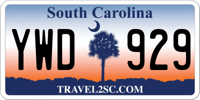 SC license plate YWD929