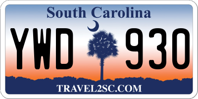 SC license plate YWD930